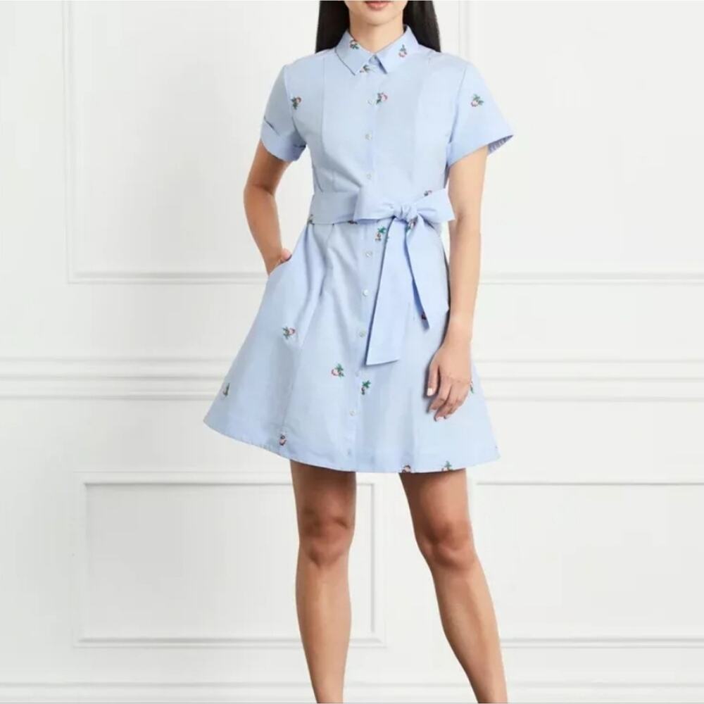 Hill House Home The Laura Dress Oxford Blue Mini Shirt Dress Size Medium
